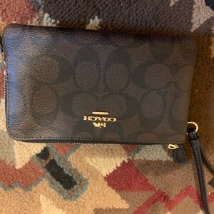 Coach Brown Wristlet